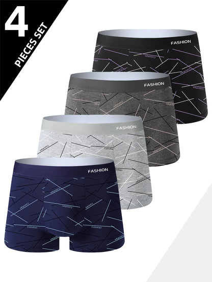 Mens Breathable Boxer Briefs Set 4 Piece