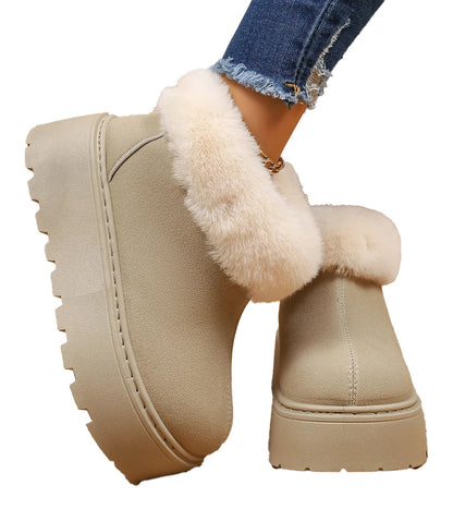 Womens Faux Fur Platform Snow Boots