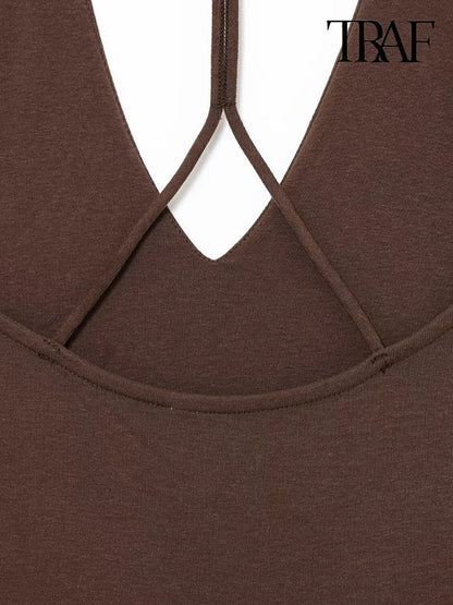 Deep V-Neck Sleeveless Mini Dress Collection