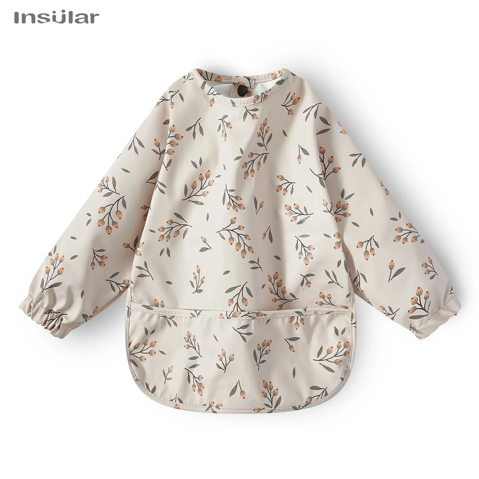 Cute Cartoon Animal Waterproof Long Sleeve Toddler Feeding Smock Bib