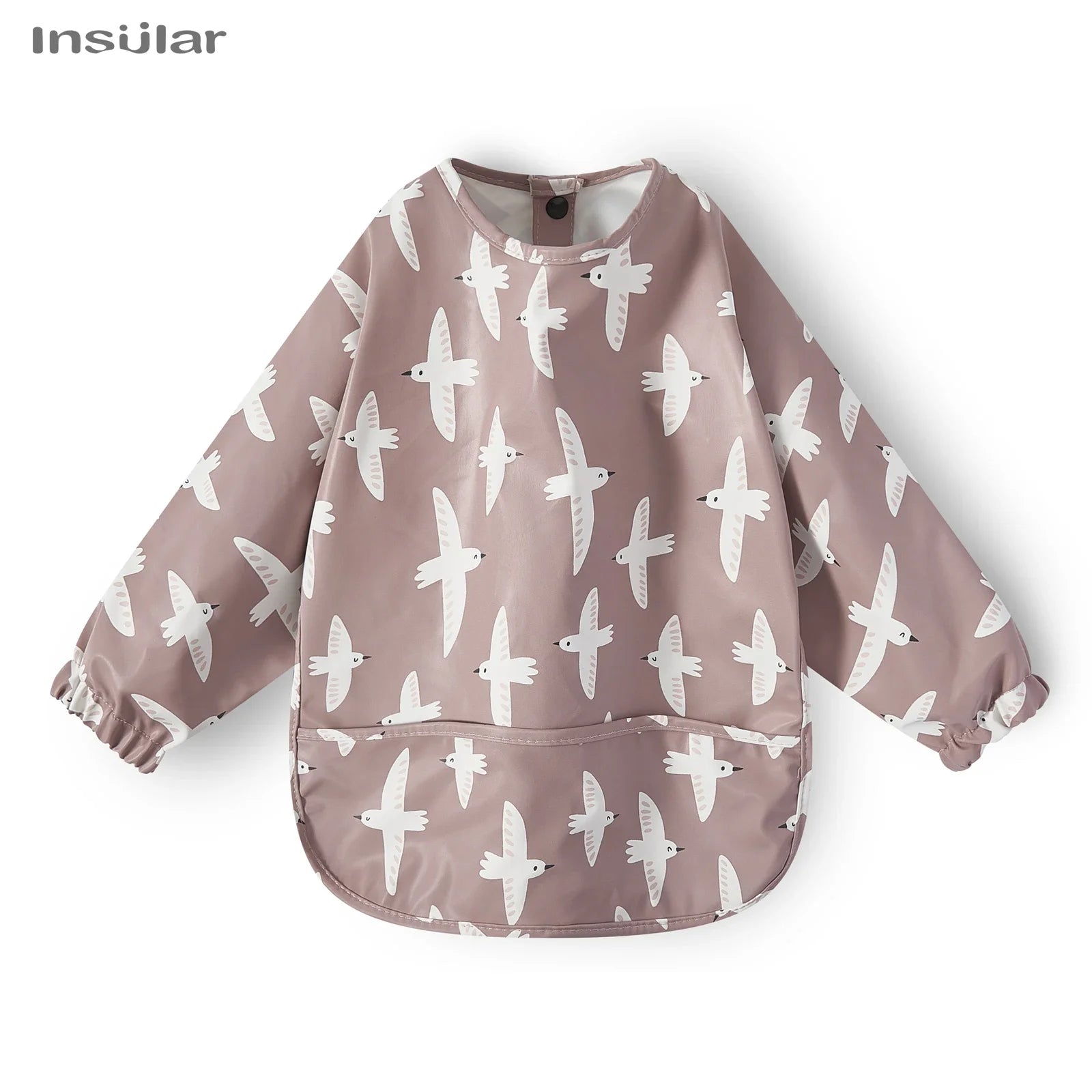 Cute Cartoon Animal Waterproof Long Sleeve Toddler Feeding Smock Bib