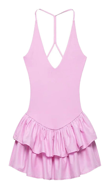 Deep V-Neck Sleeveless Mini Dress Collection