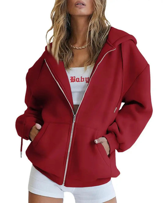 Oversized Zip Up Hoodie For Women