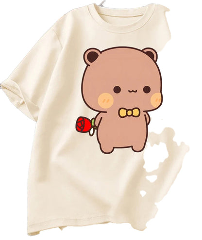 Side View Of Funny DuDu Bear & Panda BuBu T-Shirt