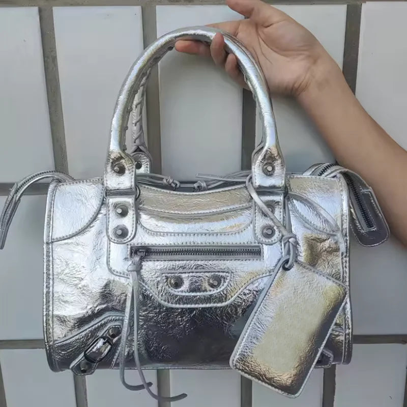 High Capacity Motorcycle Shoulder Bag Luxury Travel Hobo Crossbody Handbag