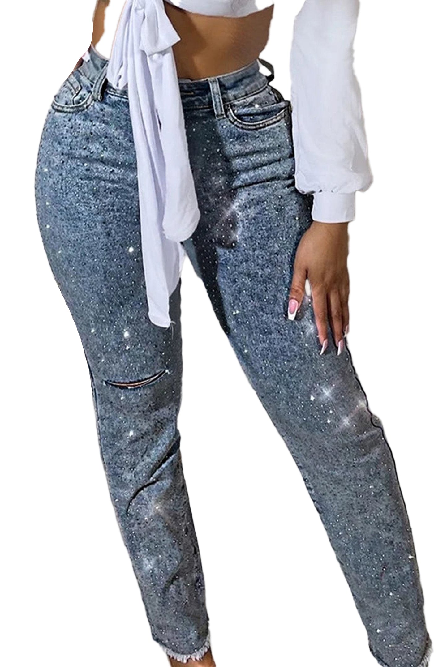 Womens Diamond Skinny Jeans For Chic Style