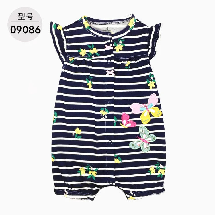 Summer Cartoon Baby Romper O - Neck Cotton Clothing