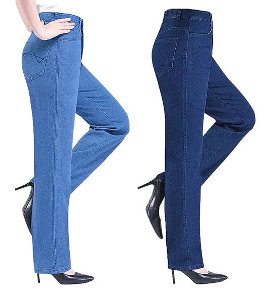 High Waist Middle Aged Womens Jeans