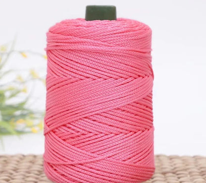 3mm Triple Strand Bright Silk Thread Flat Colorful  Silk Cotton Polyester