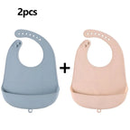 Baby Adjustable Waterproof Silicone Bib and Saliva Towel