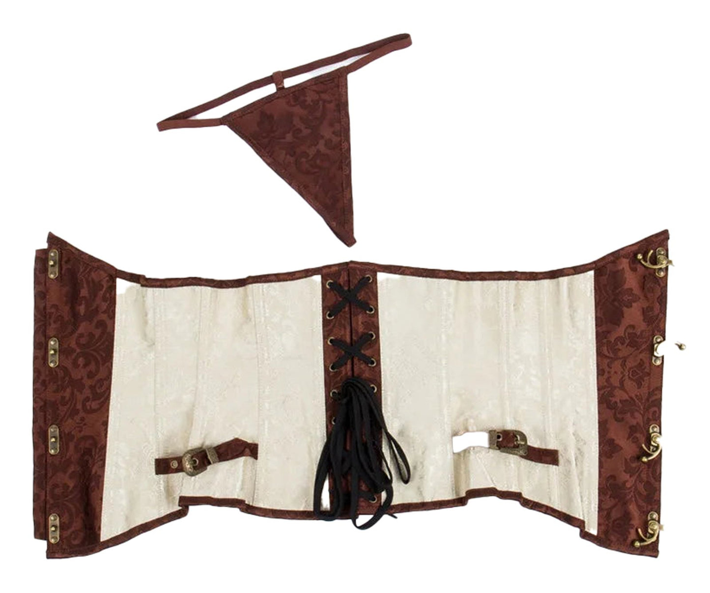 Brown And Beige Steampunk Underbust Corset