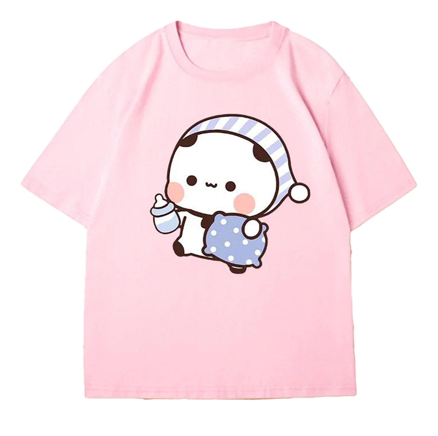 Funny Quote on Cute Bubu Panda & DuDu Bear Graphic T-Shirt