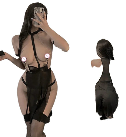 Black Lace Erotic Lingerie Teddy