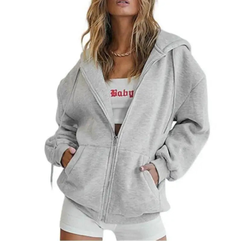 Oversized Zip Up Hoodie For Women