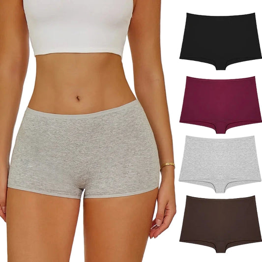 Womens Cotton Seamless Boxers Stylish Comfort