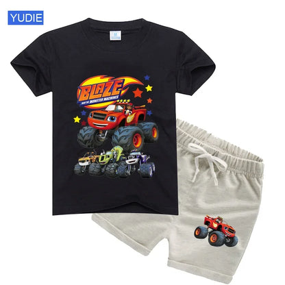 Blaze Monster Machine Shirt Set For Kids