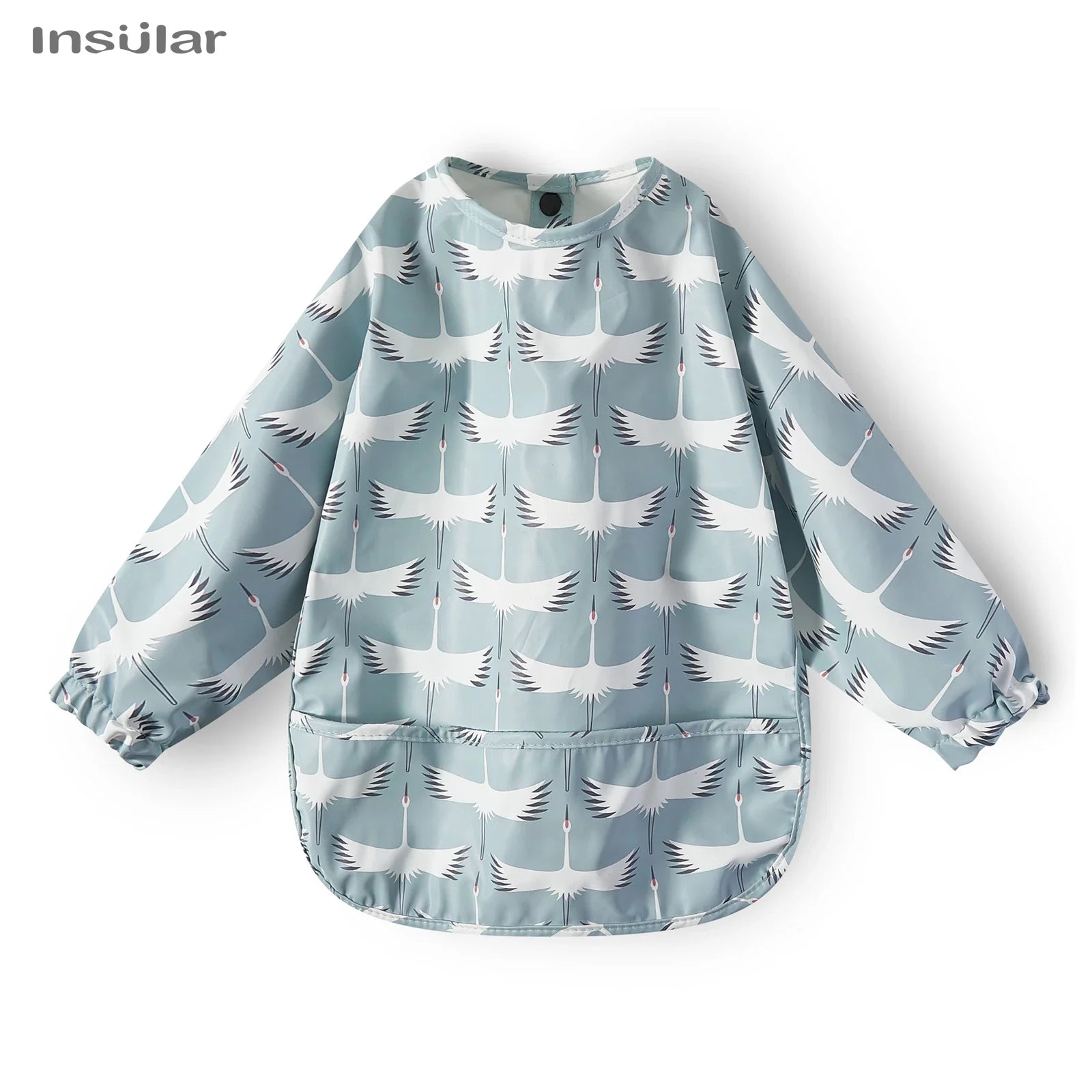 Cute Cartoon Animal Waterproof Long Sleeve Toddler Feeding Smock Bib