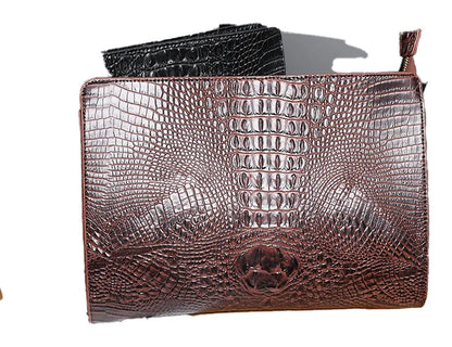Luxury Crocodile Pattern Clutch Bag