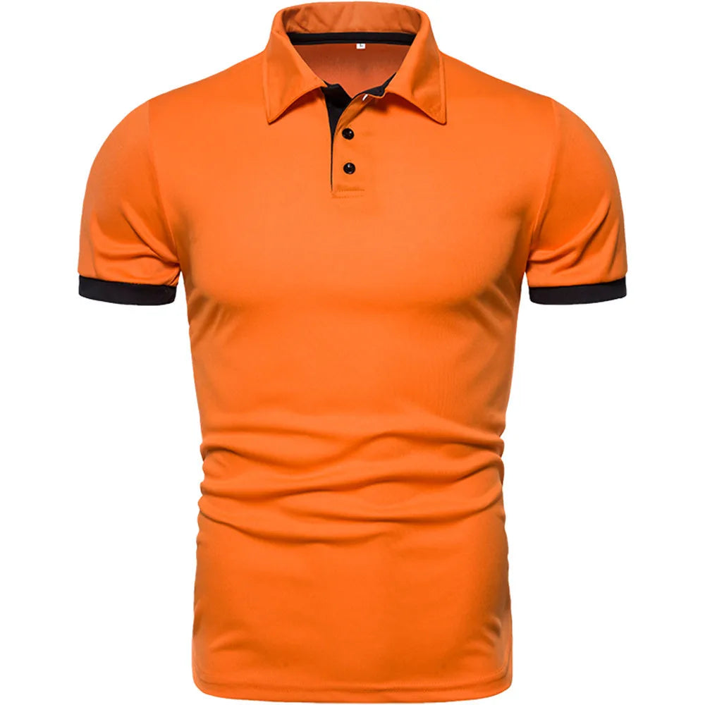 Mens Solid Color Polo Shirt – Stylish Fit