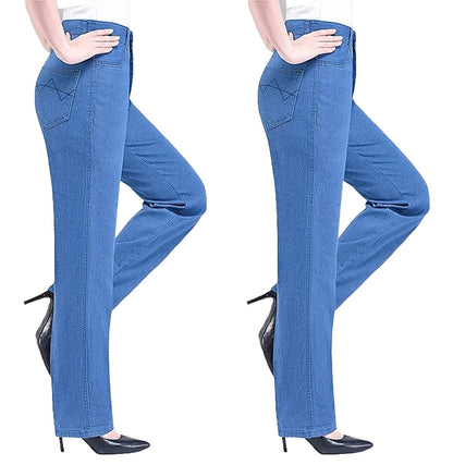 High Waist Middle Aged Womens Jeans