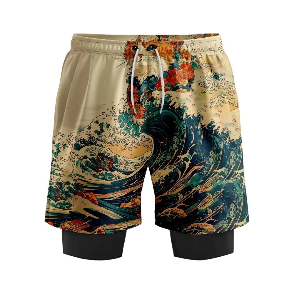 Men's Quick - Dry Digital Print Surf Board Shorts