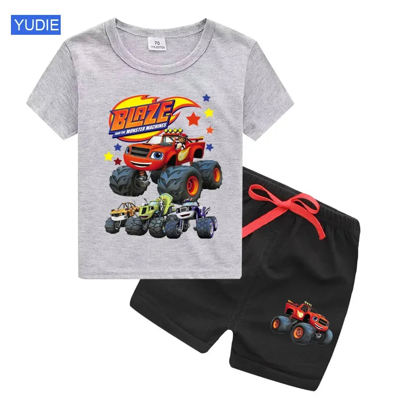 Blaze Monster Machine Shirt Set For Kids