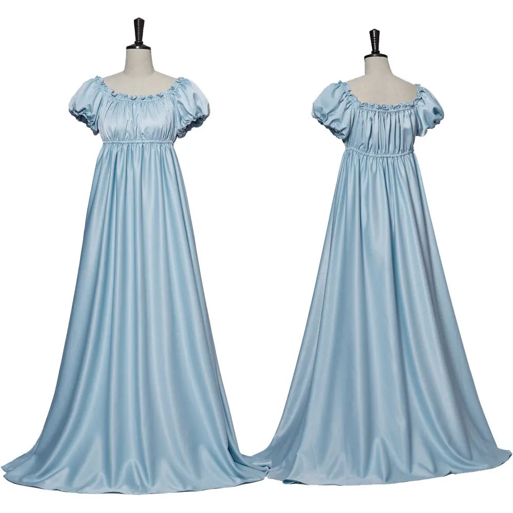 Womens Medieval Dress Costume Blue Pink Retro Gown