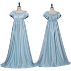 Womens Medieval Dress Costume Blue Pink Retro Gown