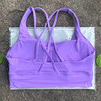 Solid Color Cross Back Fitness Sports Bra