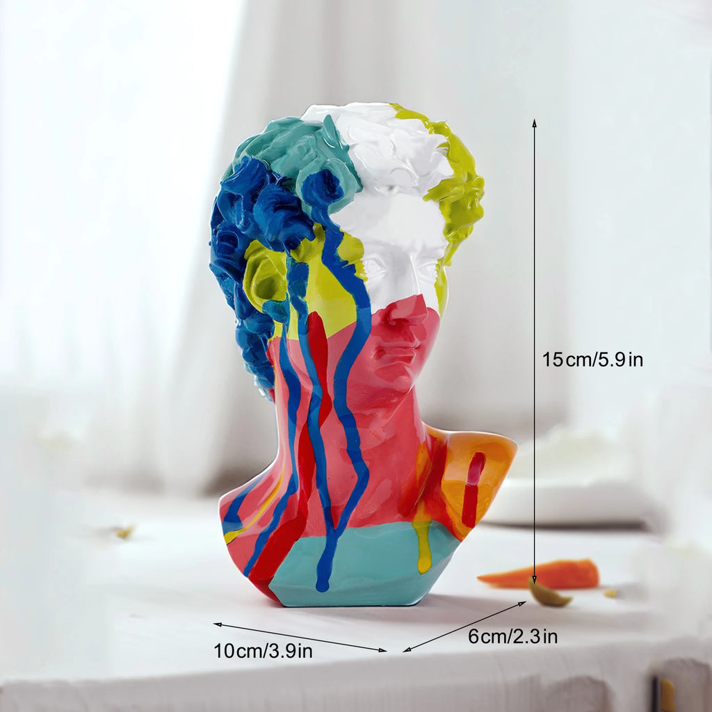 European Modern David Head Resin Art Sculpture