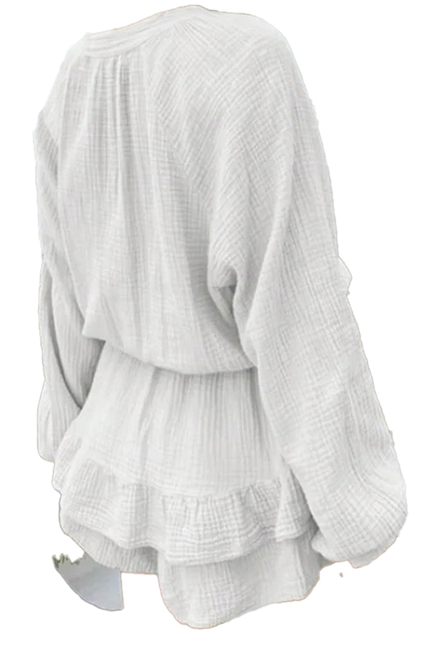 White Lace-Up Mini Beach Dress