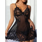 Lace Babydoll Lingerie in Navy Blue