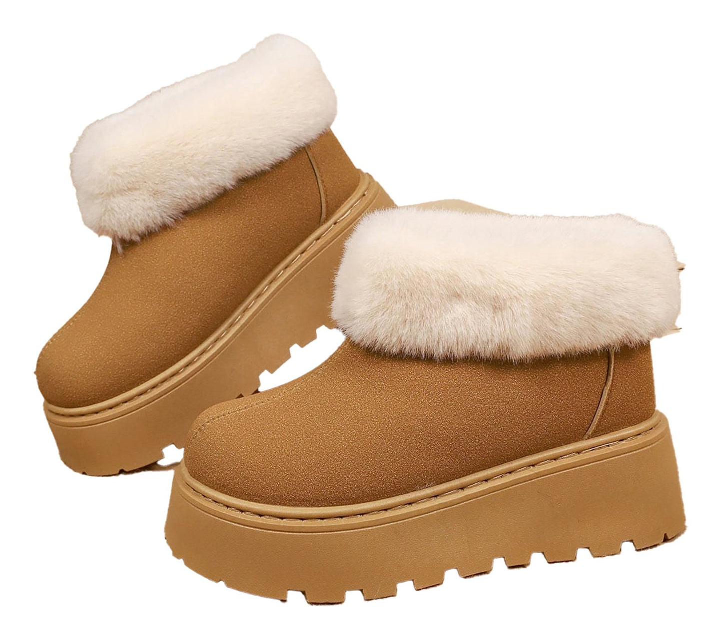 Womens Faux Fur Platform Snow Boots