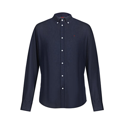 Mens Embroidered Denim Shirt Stylish Fit