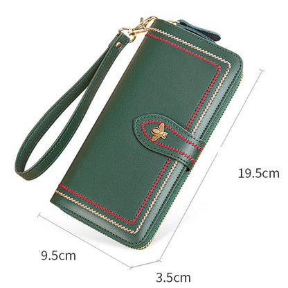 Genuine Leather Womens Wallet Wristlet