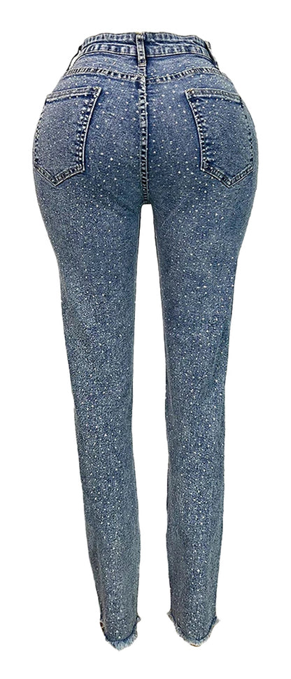 Womens Diamond Skinny Jeans For Chic Style