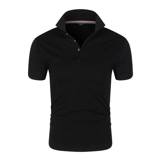 Mens Lightweight Polo Shirt In Black