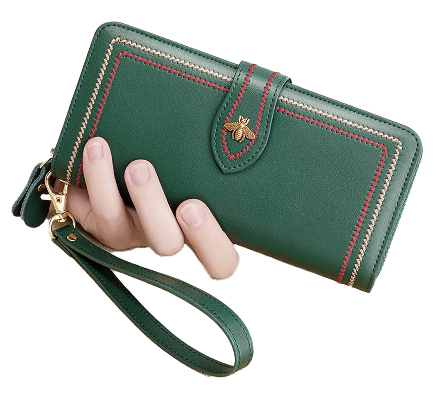 Genuine Leather Womens Wallet Wristlet