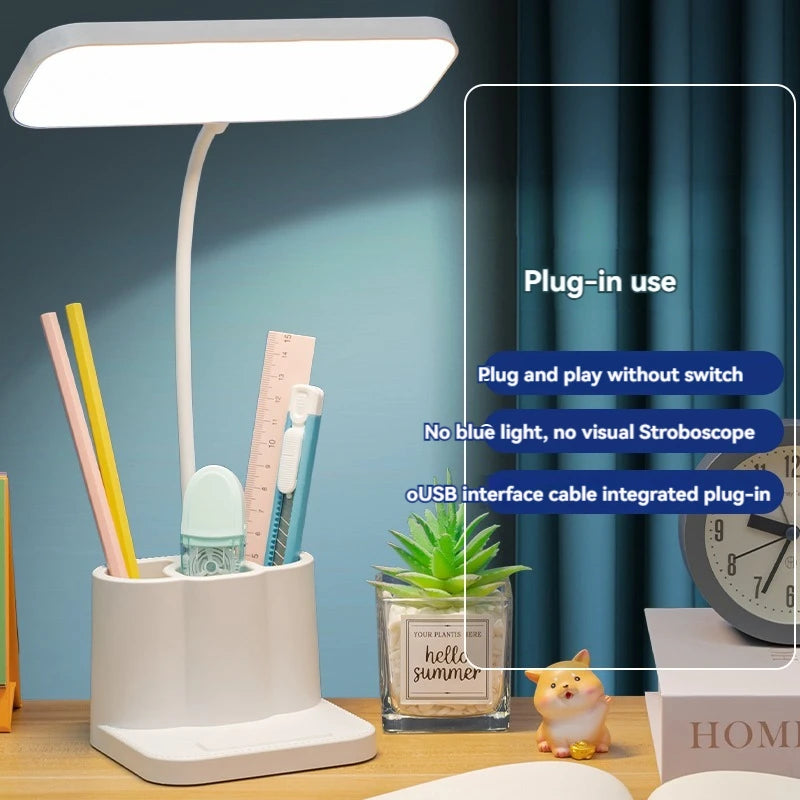 Desk and Lamp with Pen Holder Design