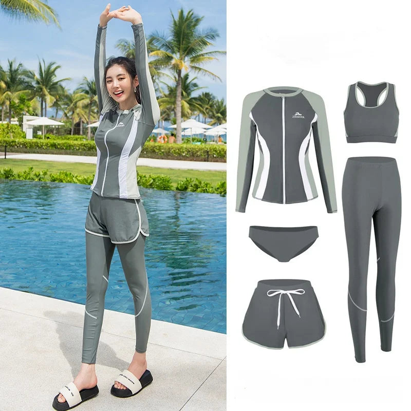 Couples Rash Guard 3 - Piece Swimwear Long Sleeve