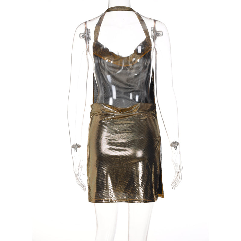 Gold Sequin Dress for Wedding Party Guest