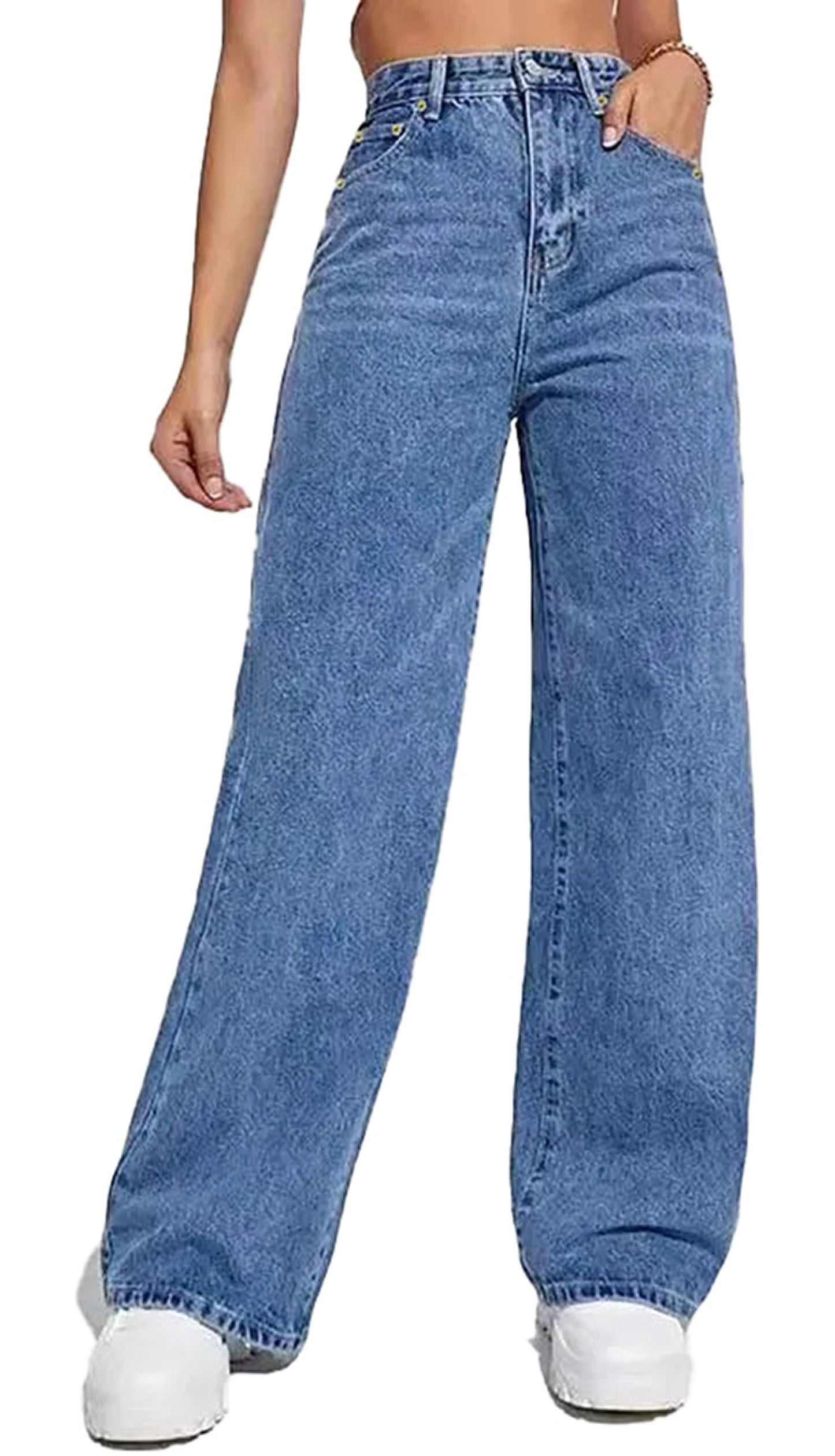 Womens Wide Leg Jeans High Waist