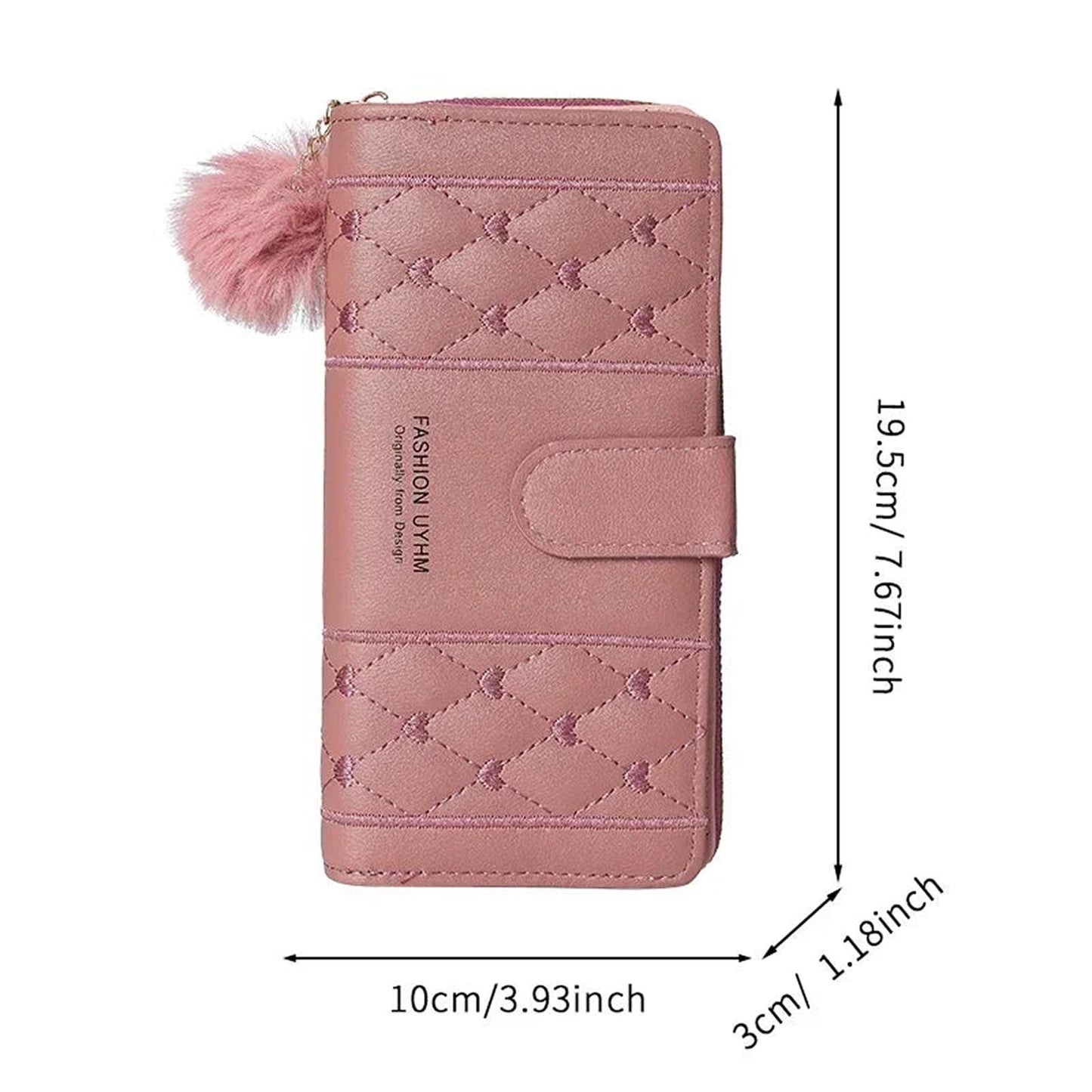 Womens Long Zipper Wallet With Wristlet