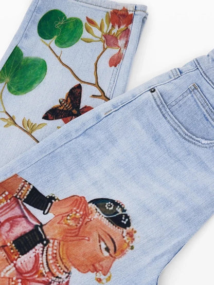 Bohemian Printed Womens Jeans