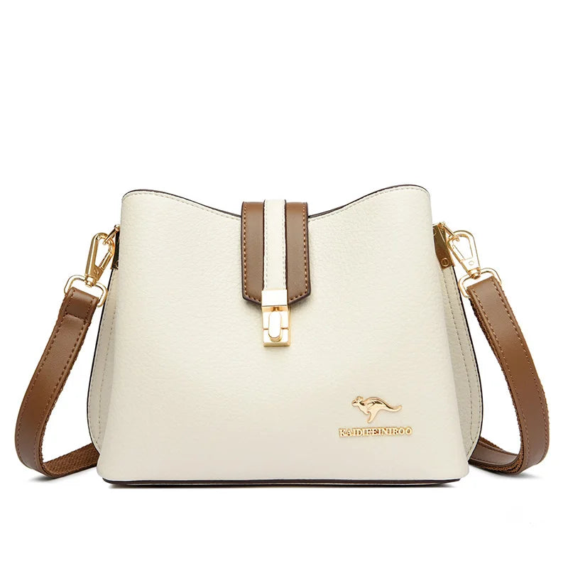 Designer Cowhide Leather Casual Shoulder Crossbody Bag