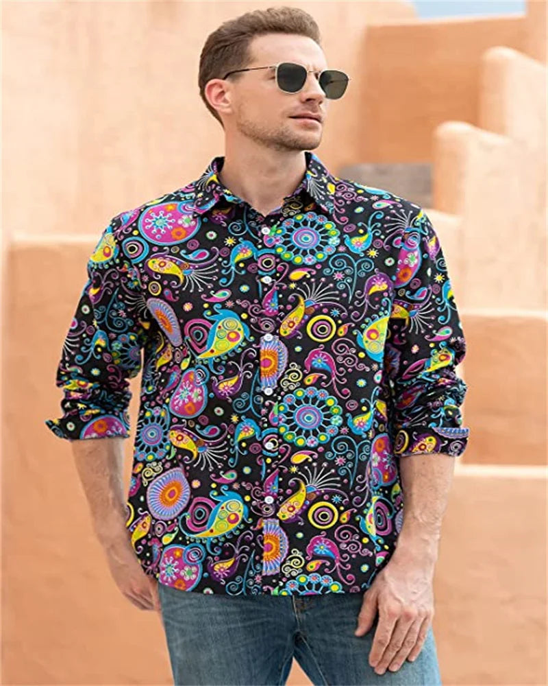 70s Disco Shirts For Men Colorful Style