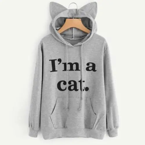 Womens Oversized Cat Ear Hoodie