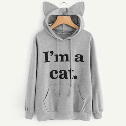 Womens Oversized Cat Ear Hoodie