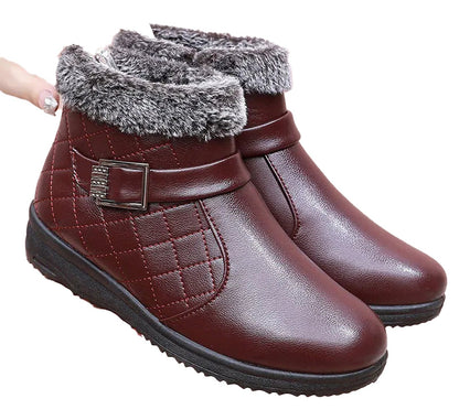 Womens Faux Fur Ankle Boots Stylish Comfort