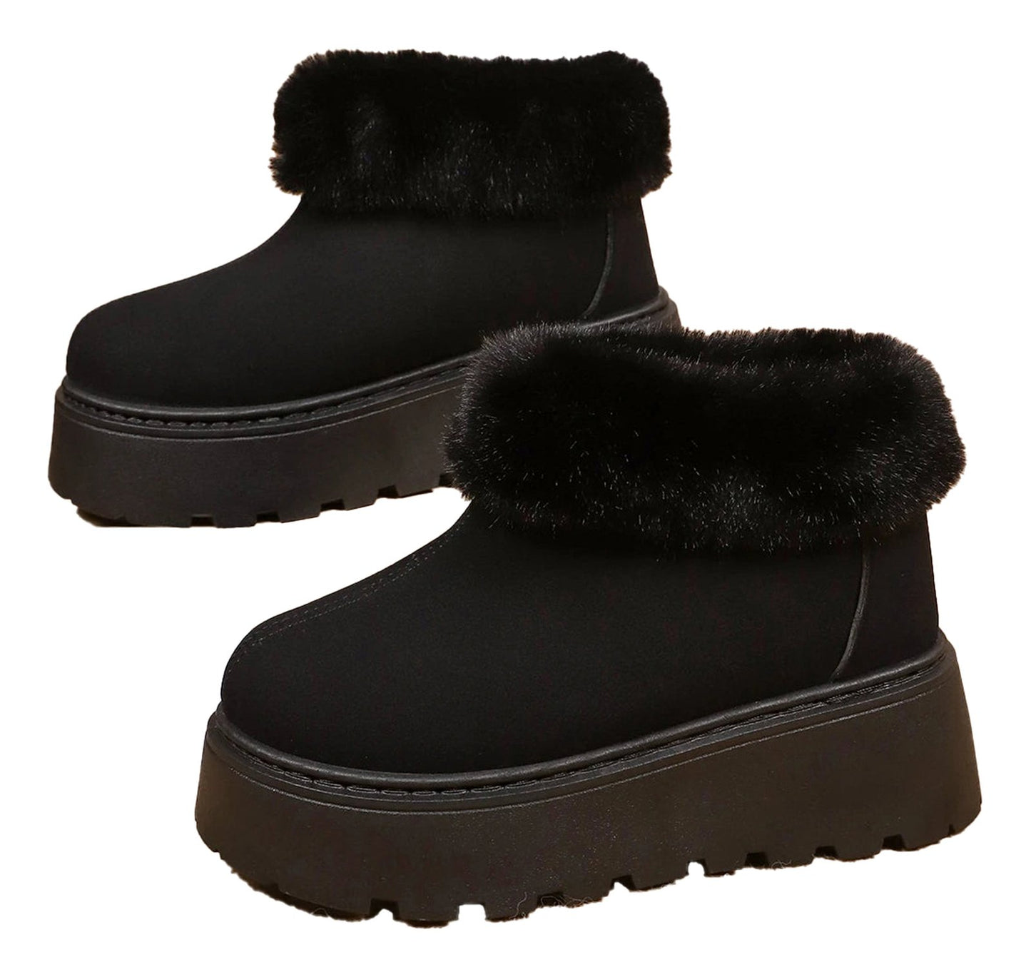 Womens Faux Fur Platform Snow Boots